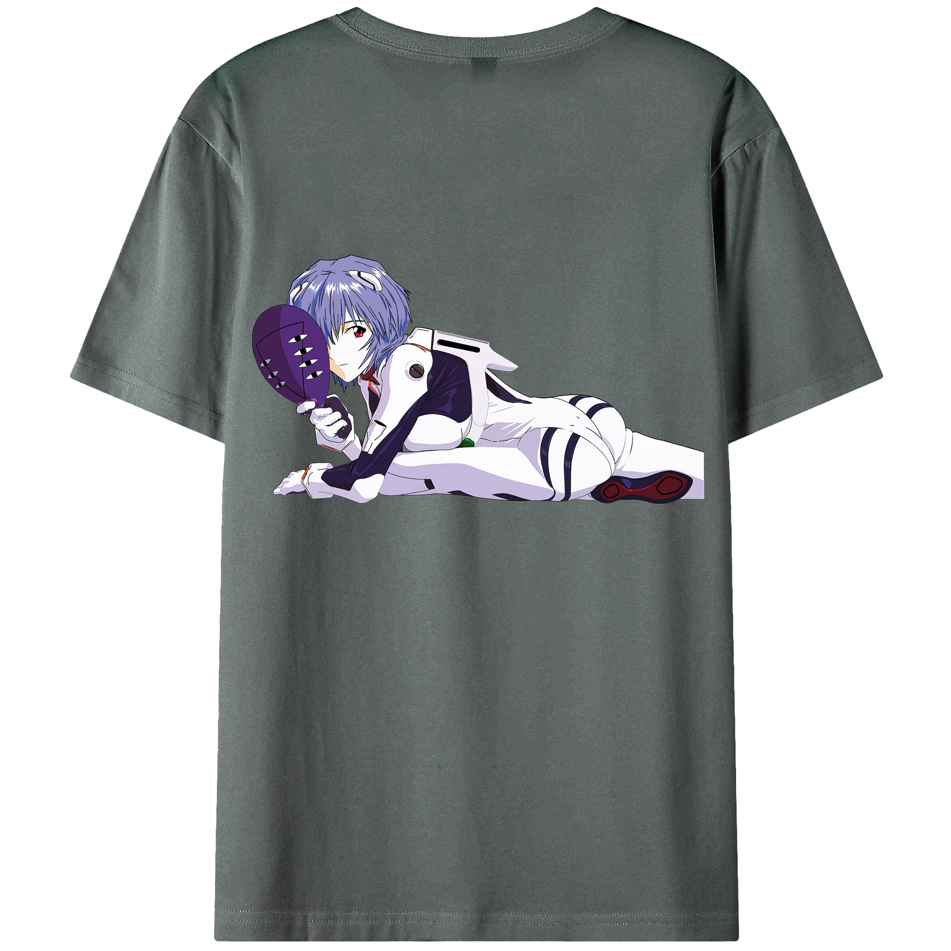 （画像用） EVA 新世紀エヴァンゲリオン 綿100％ メンズ半袖Tシャツ（バックプリント） 通気性
